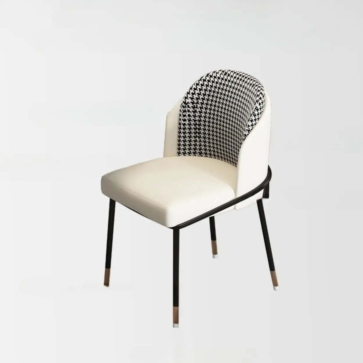 Faux Leather Houndstooth Dining Chair — Green Houndstooth