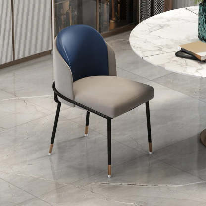 Faux Leather Houndstooth Dining Chair — White Houndstooth