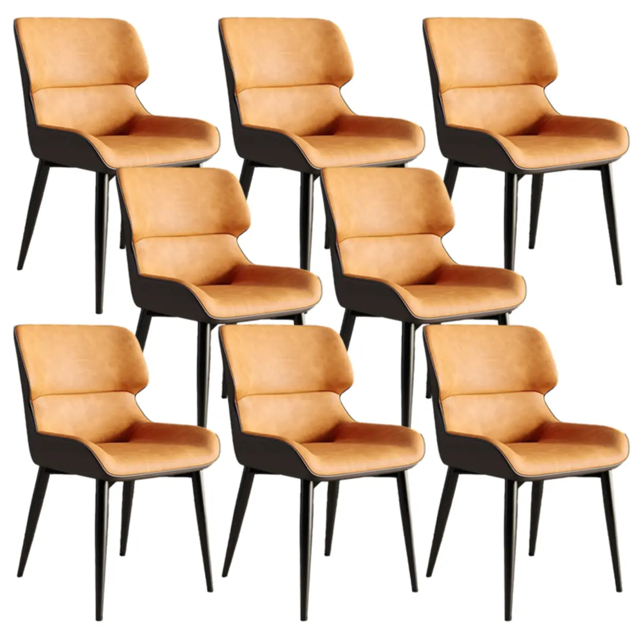 Faux Leather Low Back Armless Dining Chair