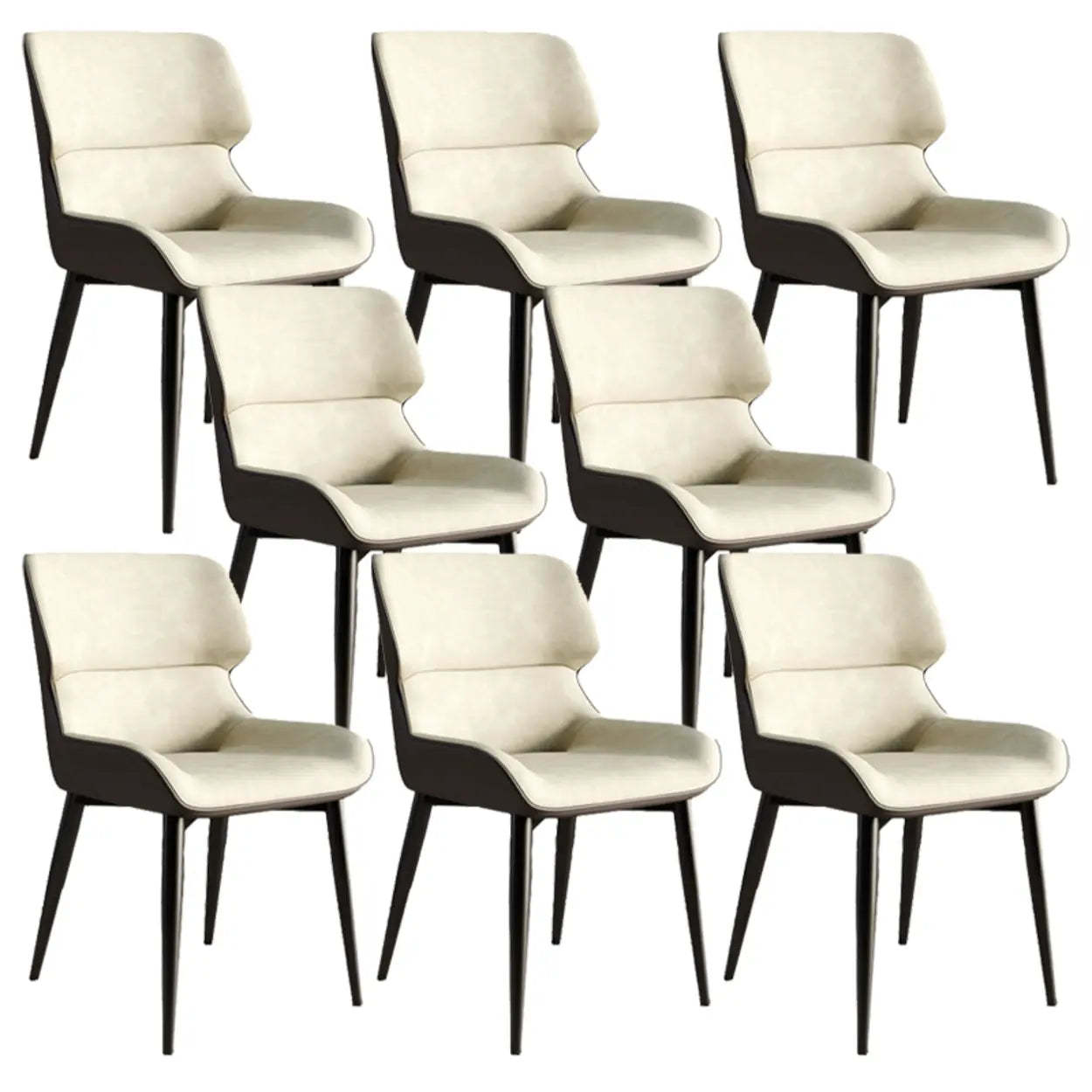 Faux Leather Low Back Armless Dining Chair