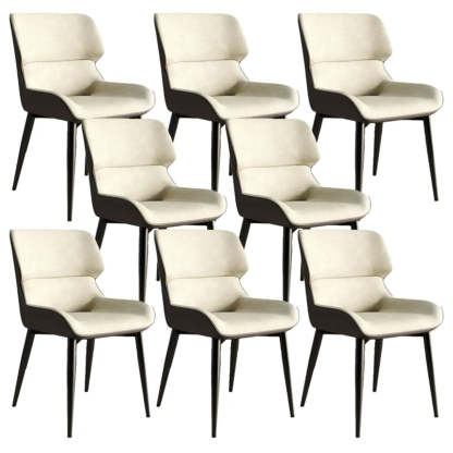 Faux Leather Low Back Armless Dining Chair