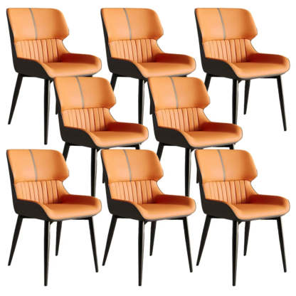 Faux Leather Low Back Armless Dining Chair