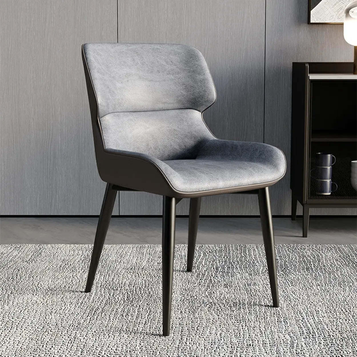 Faux Leather Low Back Armless Dining Chair
