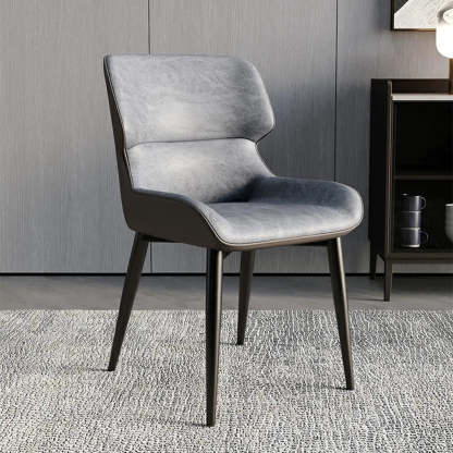 Faux Leather Low Back Armless Dining Chair