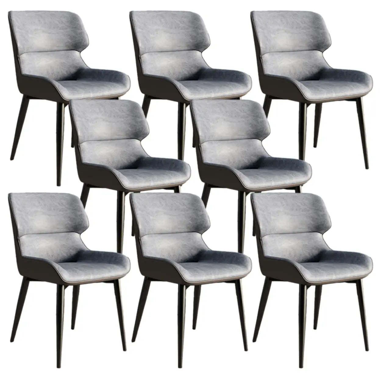 Faux Leather Low Back Armless Dining Chair