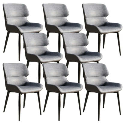 Faux Leather Low Back Armless Dining Chair