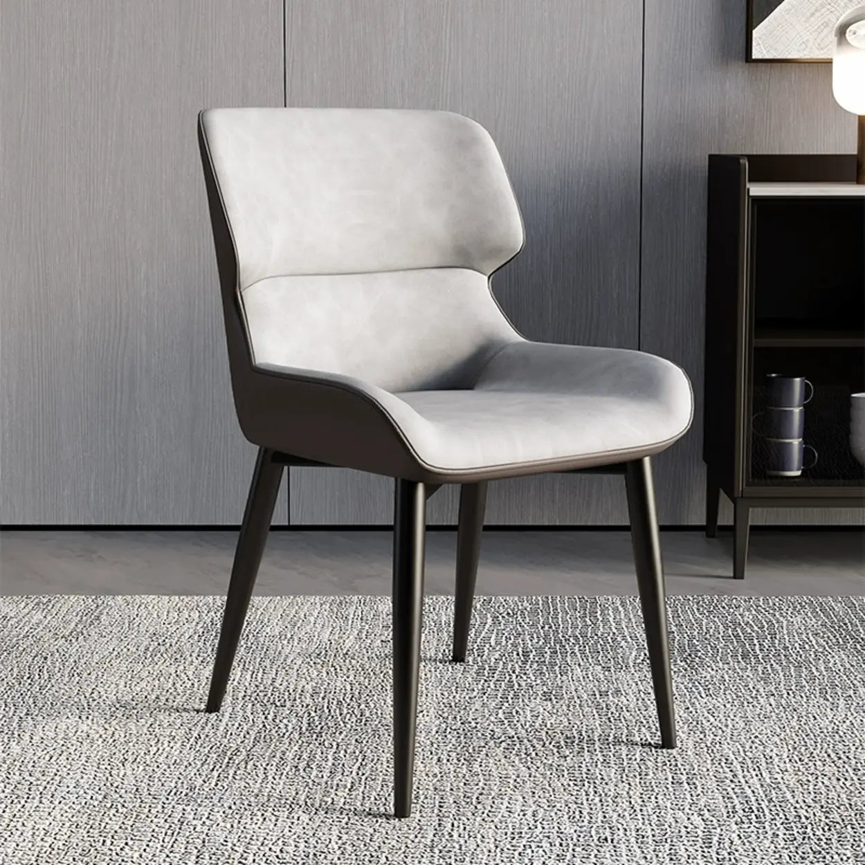 Faux Leather Low Back Armless Dining Chair