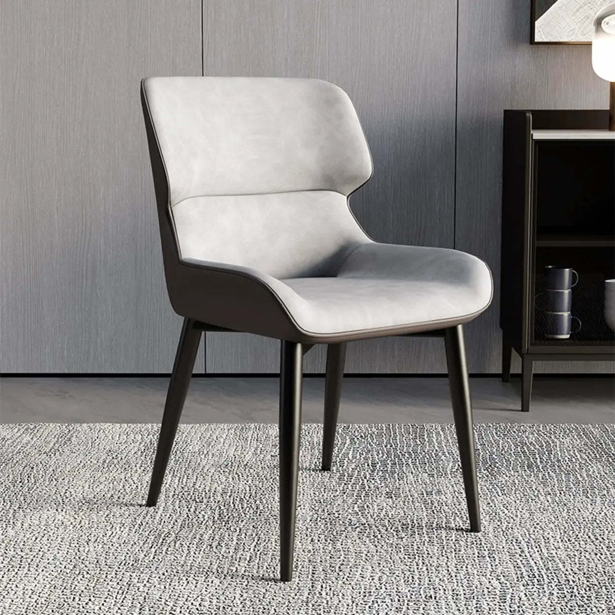Faux Leather Low Back Armless Dining Chair