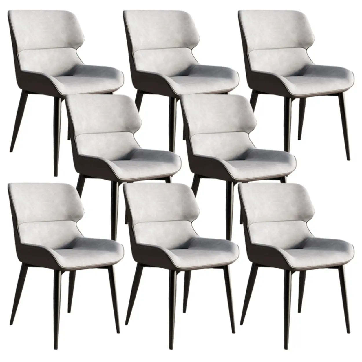 Faux Leather Low Back Armless Dining Chair