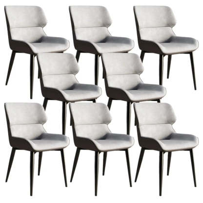 Faux Leather Low Back Armless Dining Chair