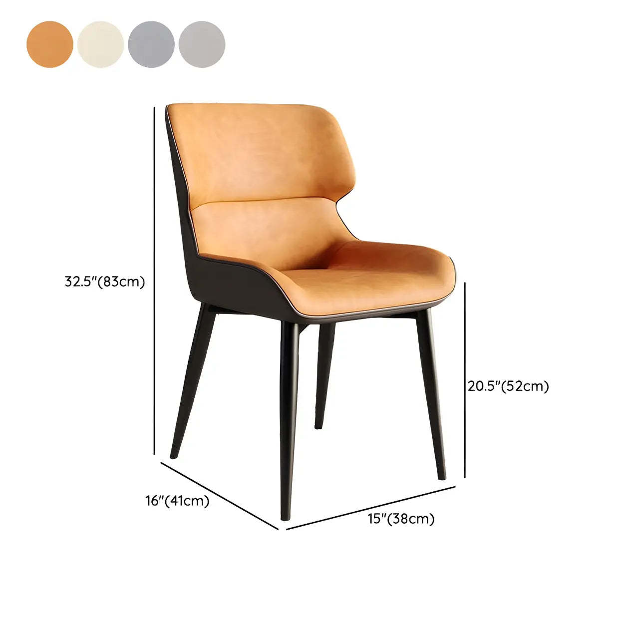 Faux Leather Low Back Armless Dining Chair