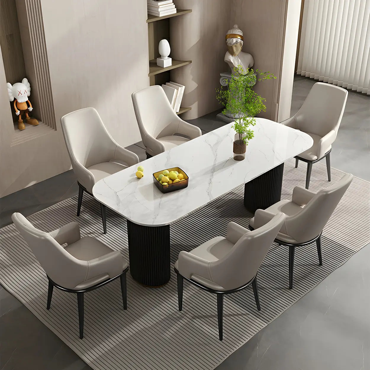 Faux Leather Metal Dining Armchair