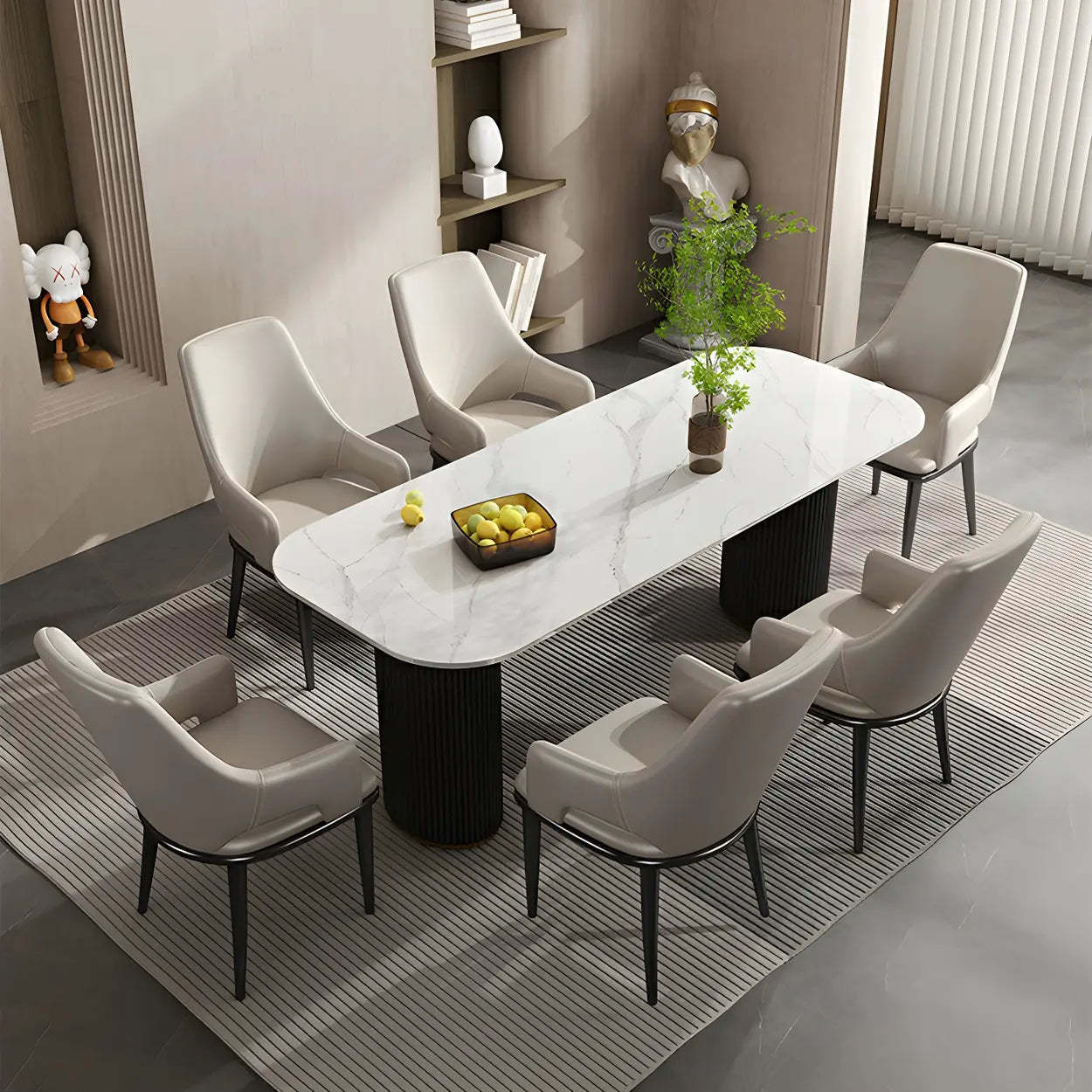 Faux Leather Metal Dining Armchair
