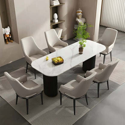 Faux Leather Metal Dining Armchair