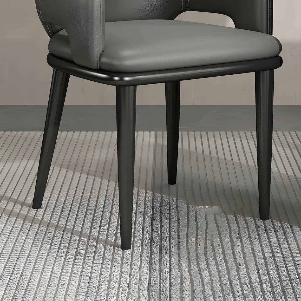 Faux Leather Metal Dining Armchair