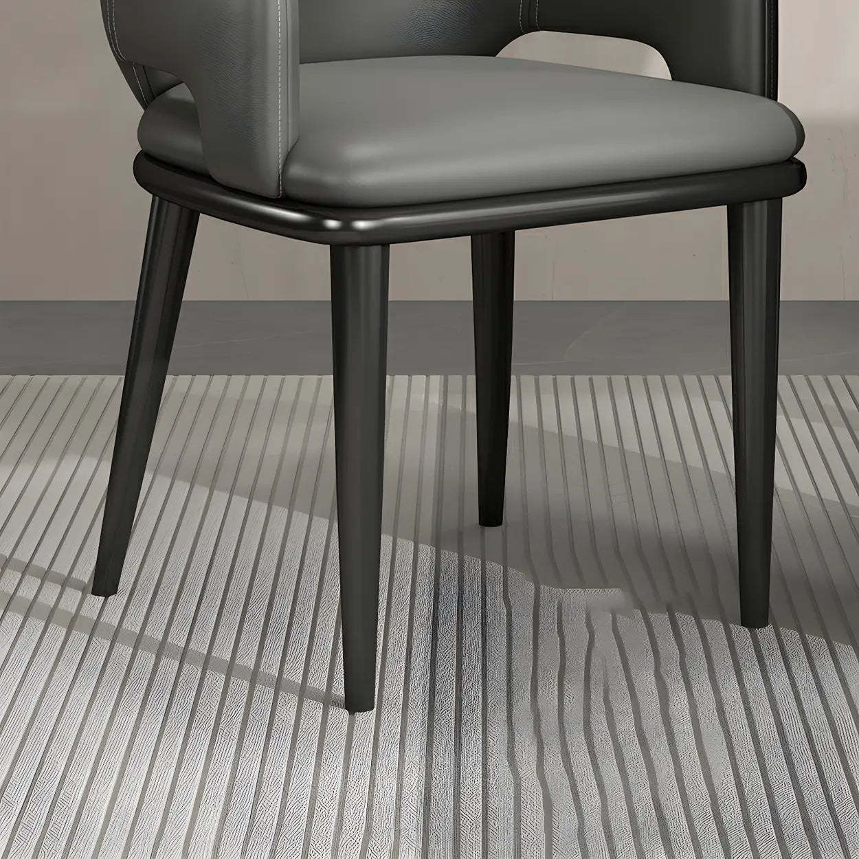 Faux Leather Metal Dining Armchair