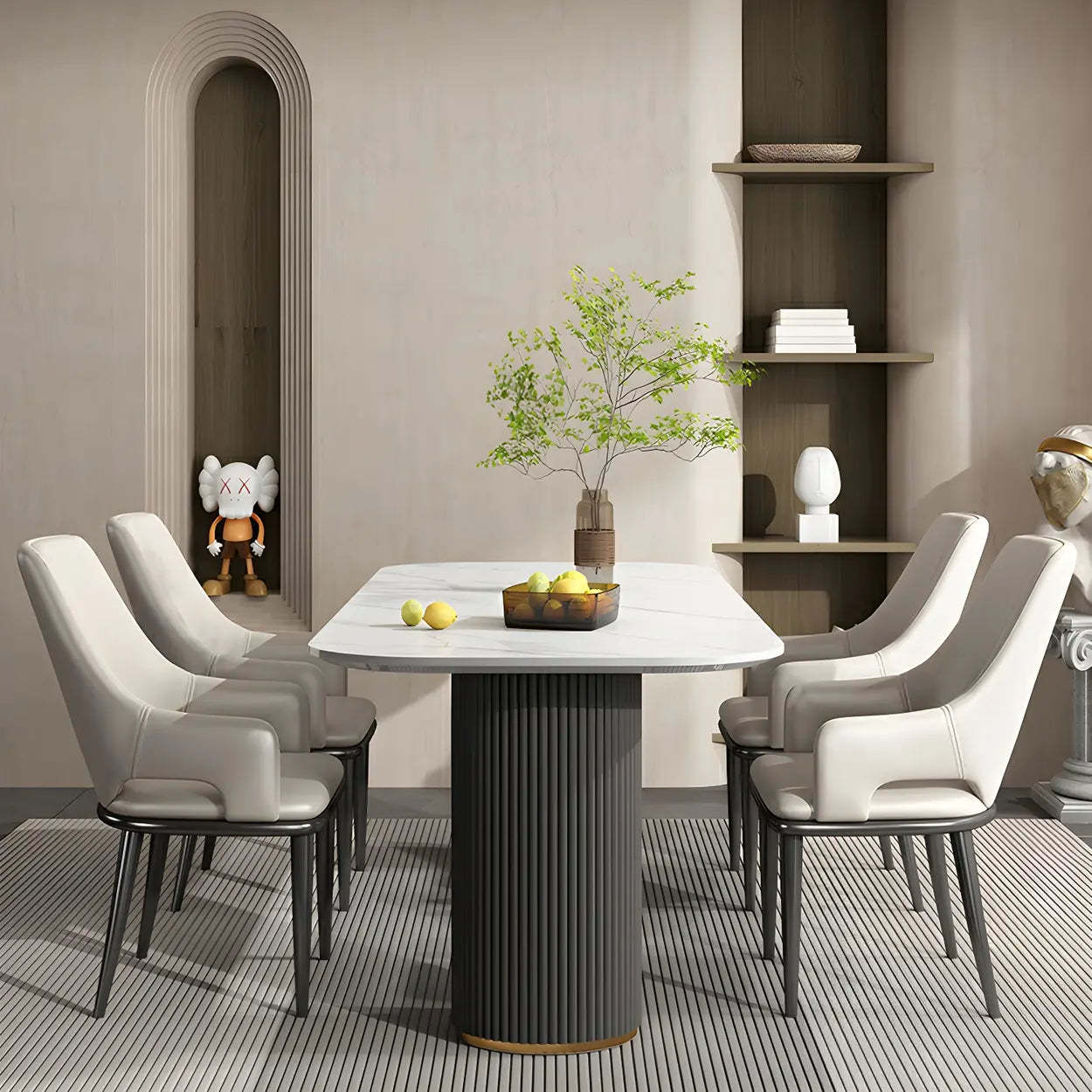 Faux Leather Metal Dining Armchair