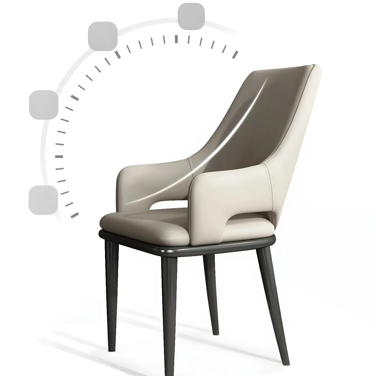 Faux Leather Metal Dining Armchair