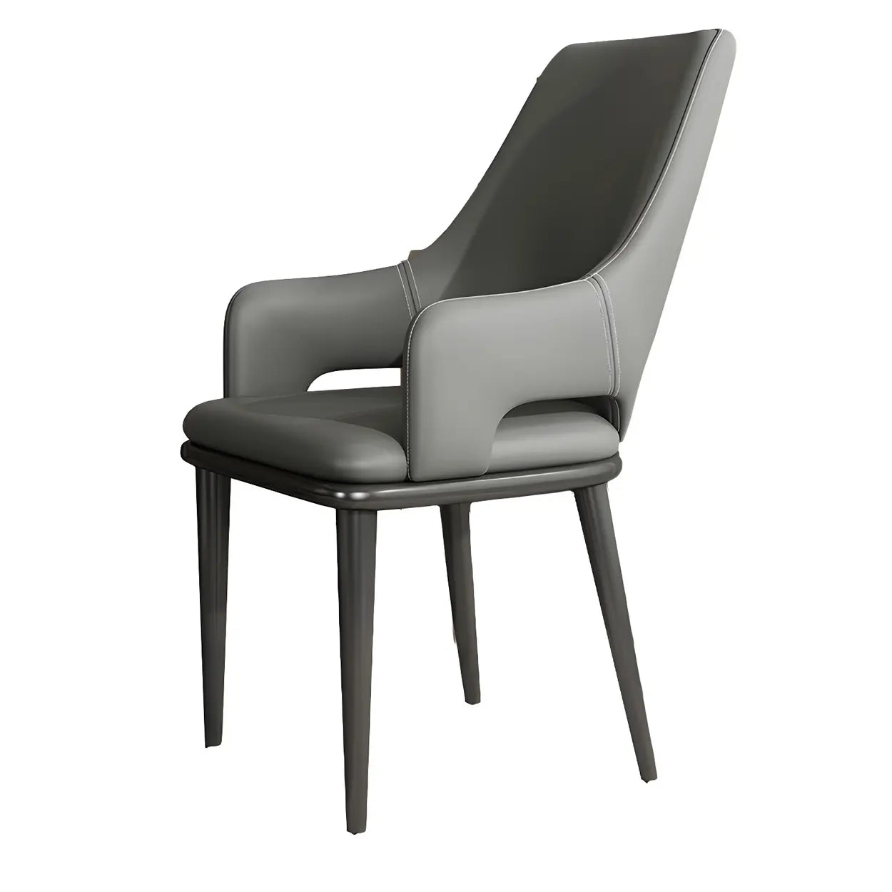 Faux Leather Metal Dining Armchair