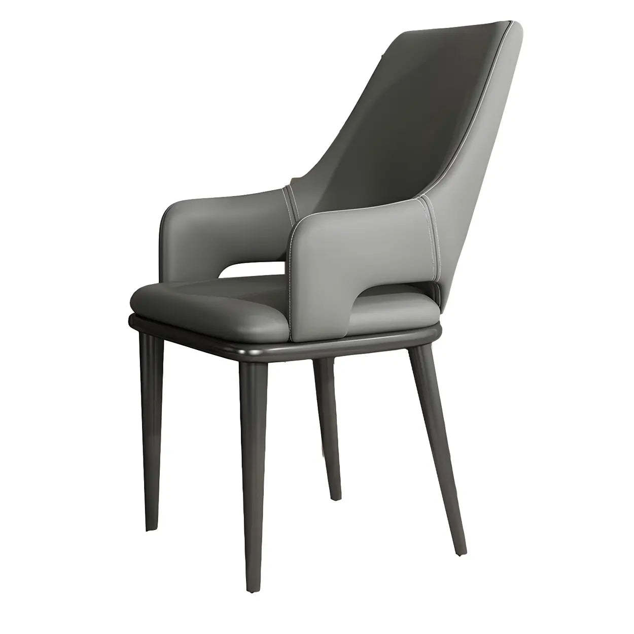 Faux Leather Metal Dining Armchair