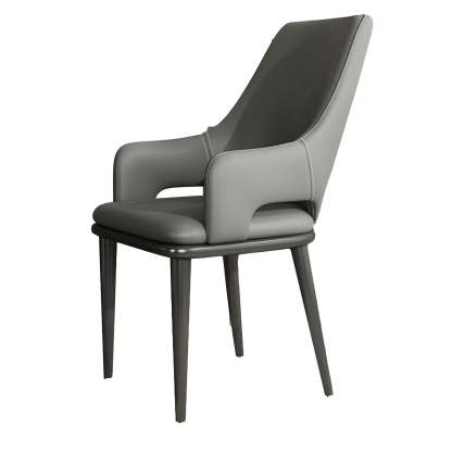 Faux Leather Metal Dining Armchair