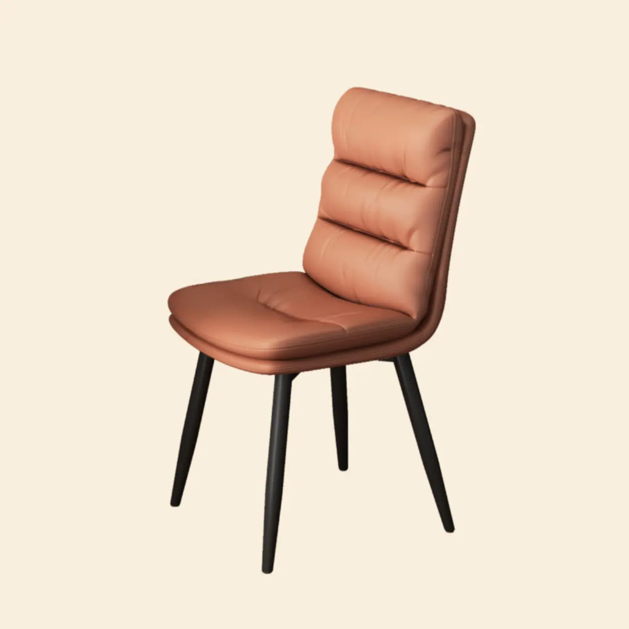 Faux Leather Strip-Back Upholstered Dining Chair