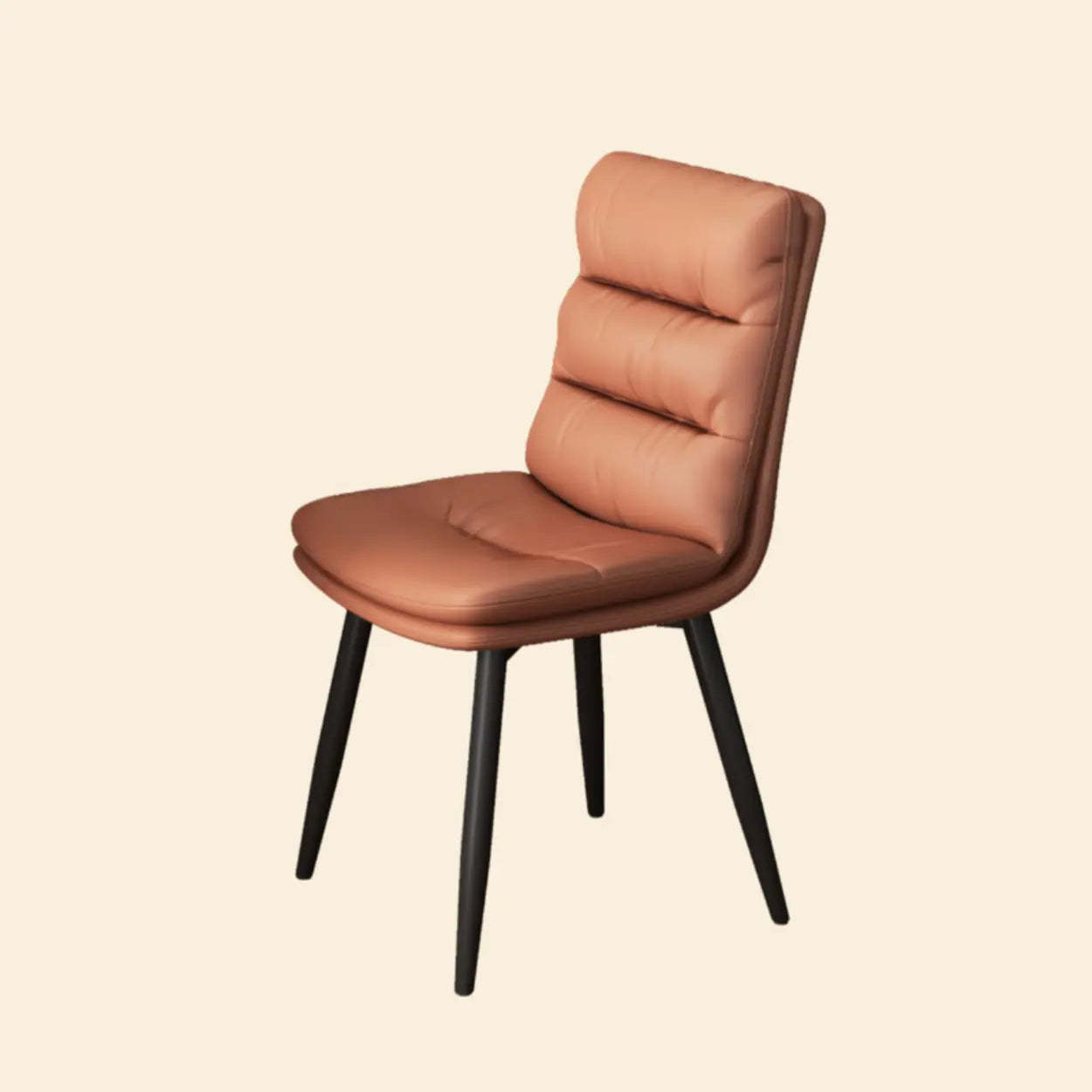 Faux Leather Strip-Back Upholstered Dining Chair
