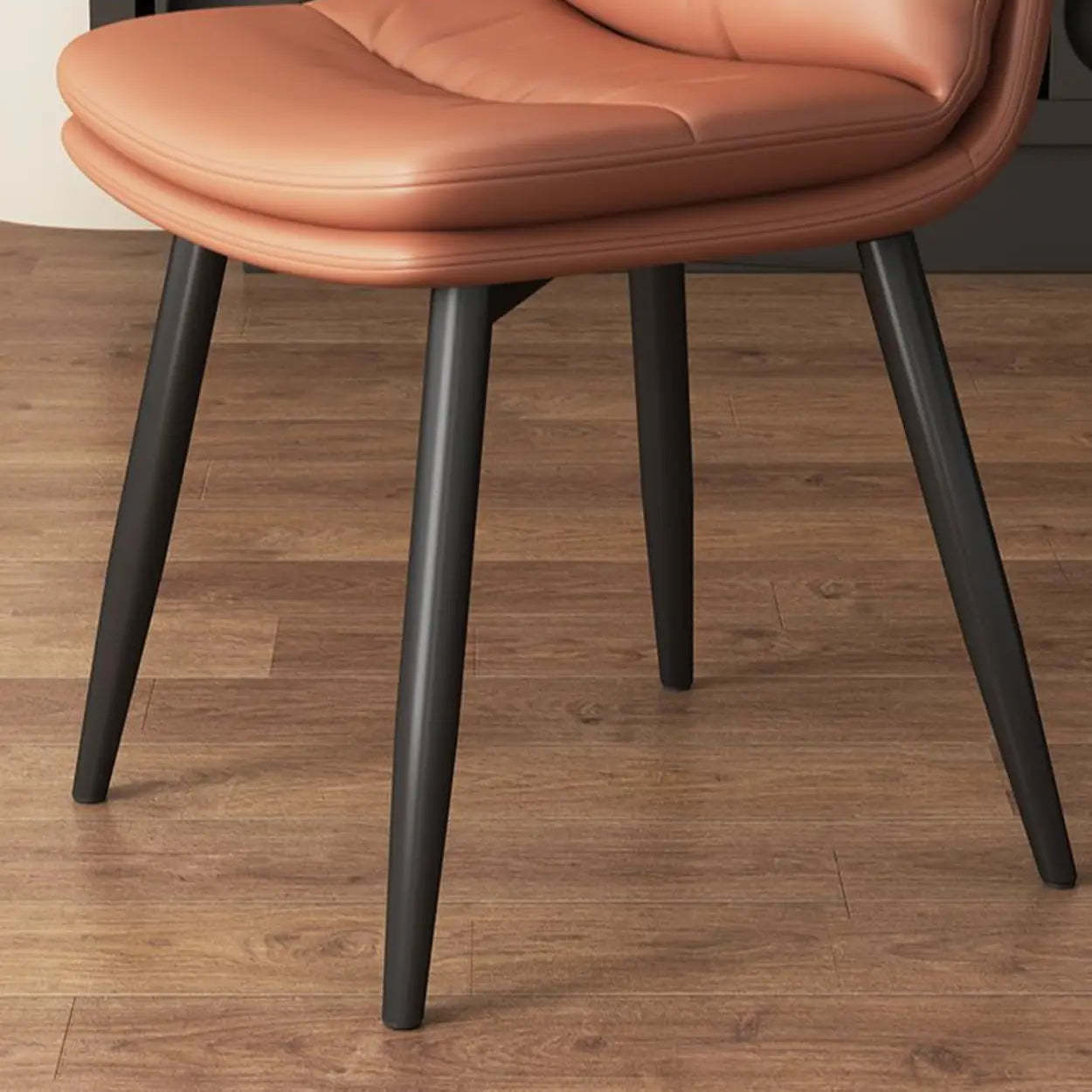 Faux Leather Strip-Back Upholstered Dining Chair