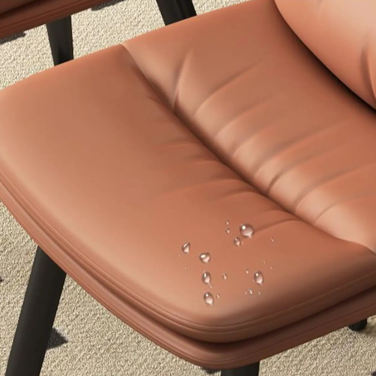 Faux Leather Strip-Back Upholstered Dining Chair