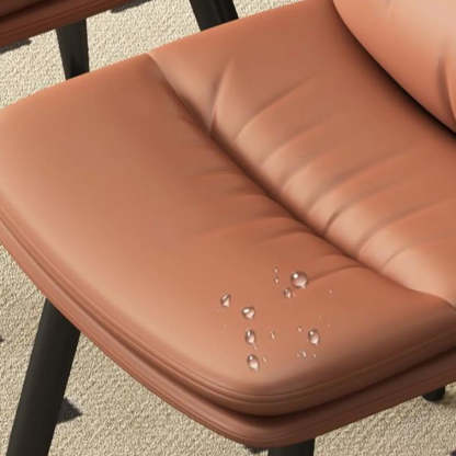 Faux Leather Strip-Back Upholstered Dining Chair