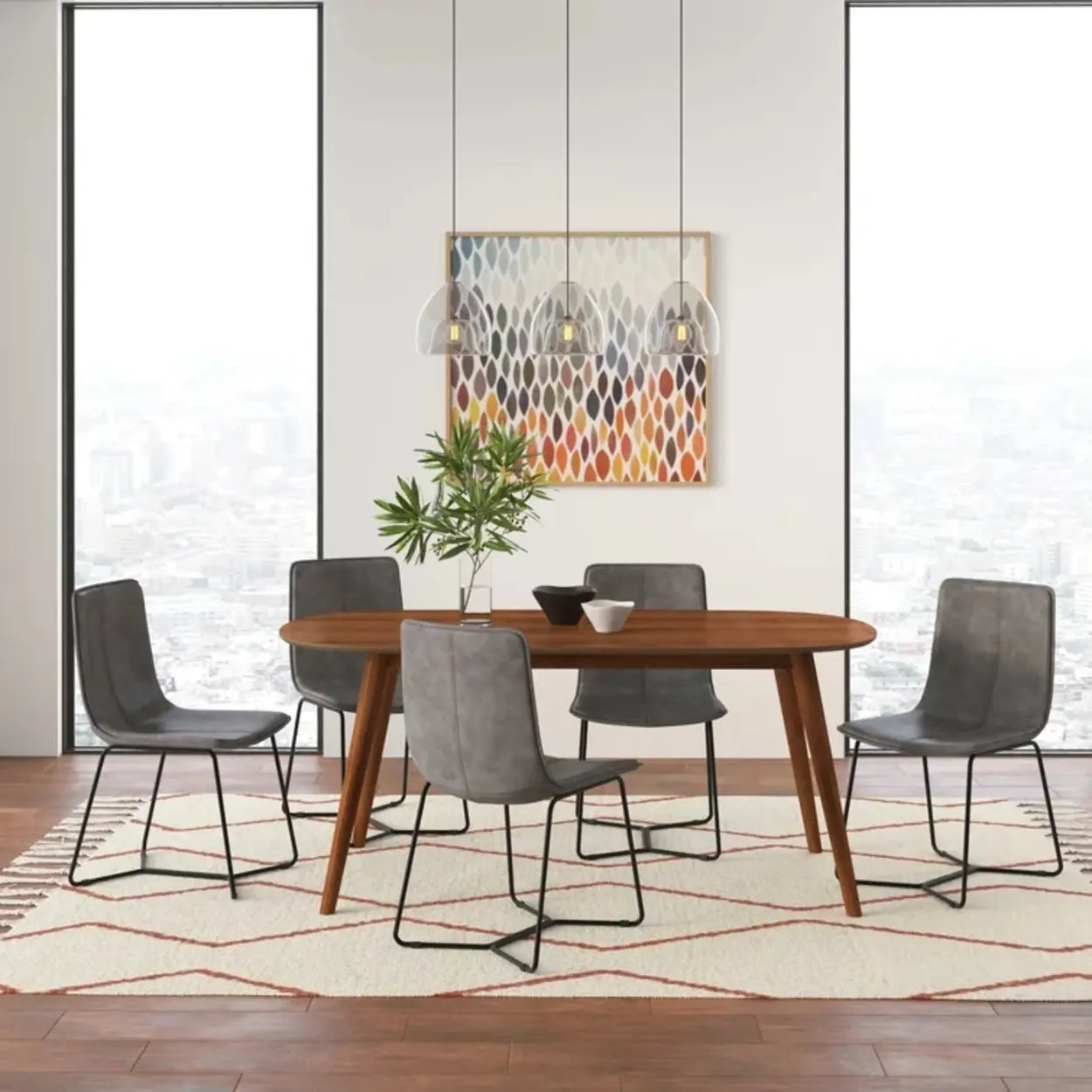 Faux Leather Upholstered Armless Dining Chair