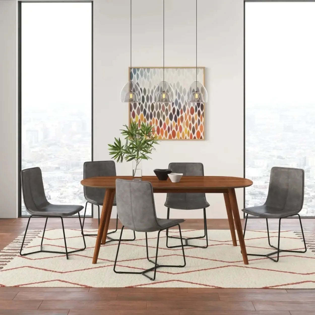 Faux Leather Upholstered Armless Dining Chair