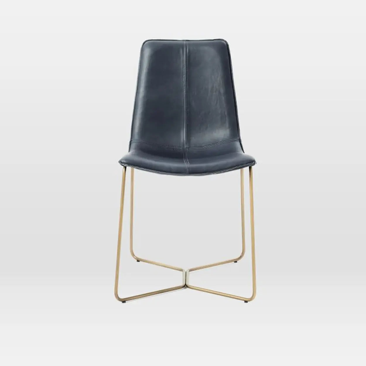 Faux Leather Upholstered Armless Dining Chair — Brown