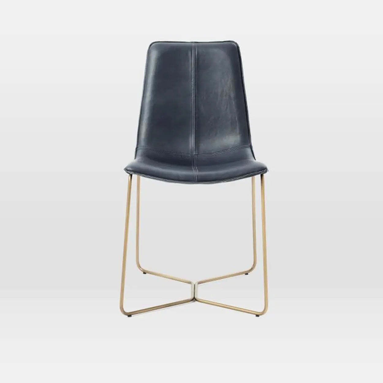 Faux Leather Upholstered Armless Dining Chair — Brown