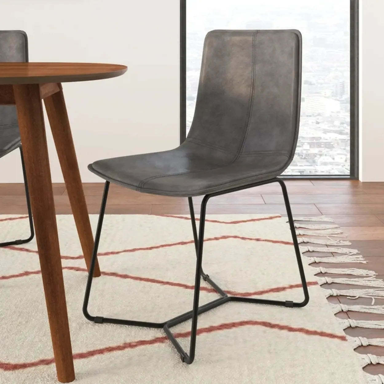 Faux Leather Upholstered Armless Dining Chair