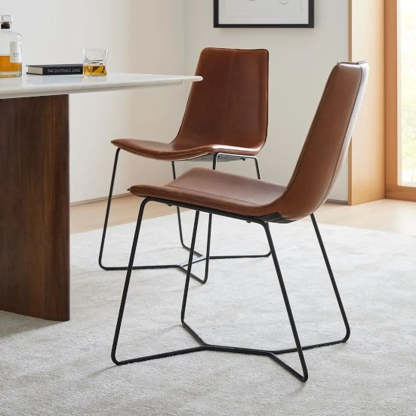 Faux Leather Upholstered Armless Dining Chair
