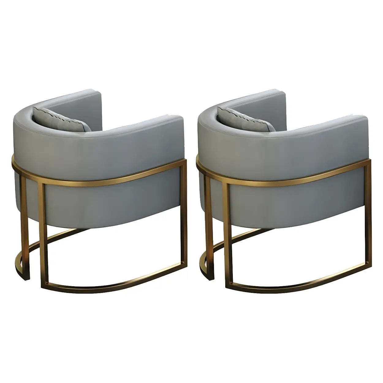 Faux Leather Arm Dining Chair — 2 Piece Set / Pink