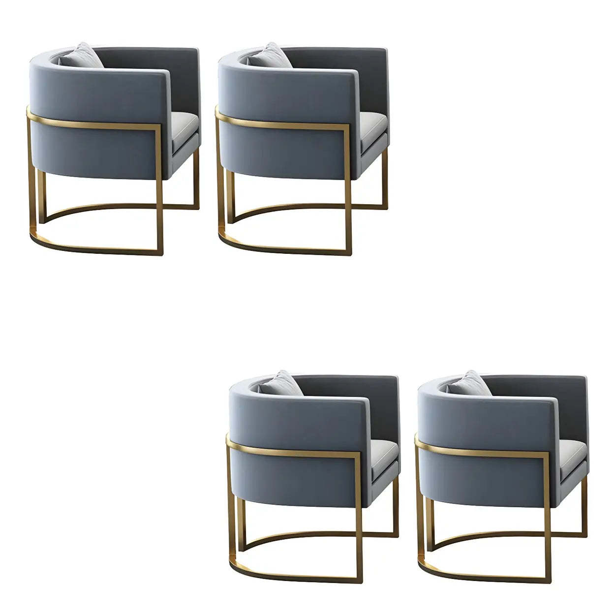 Faux Leather Metal Dining Arm Chair