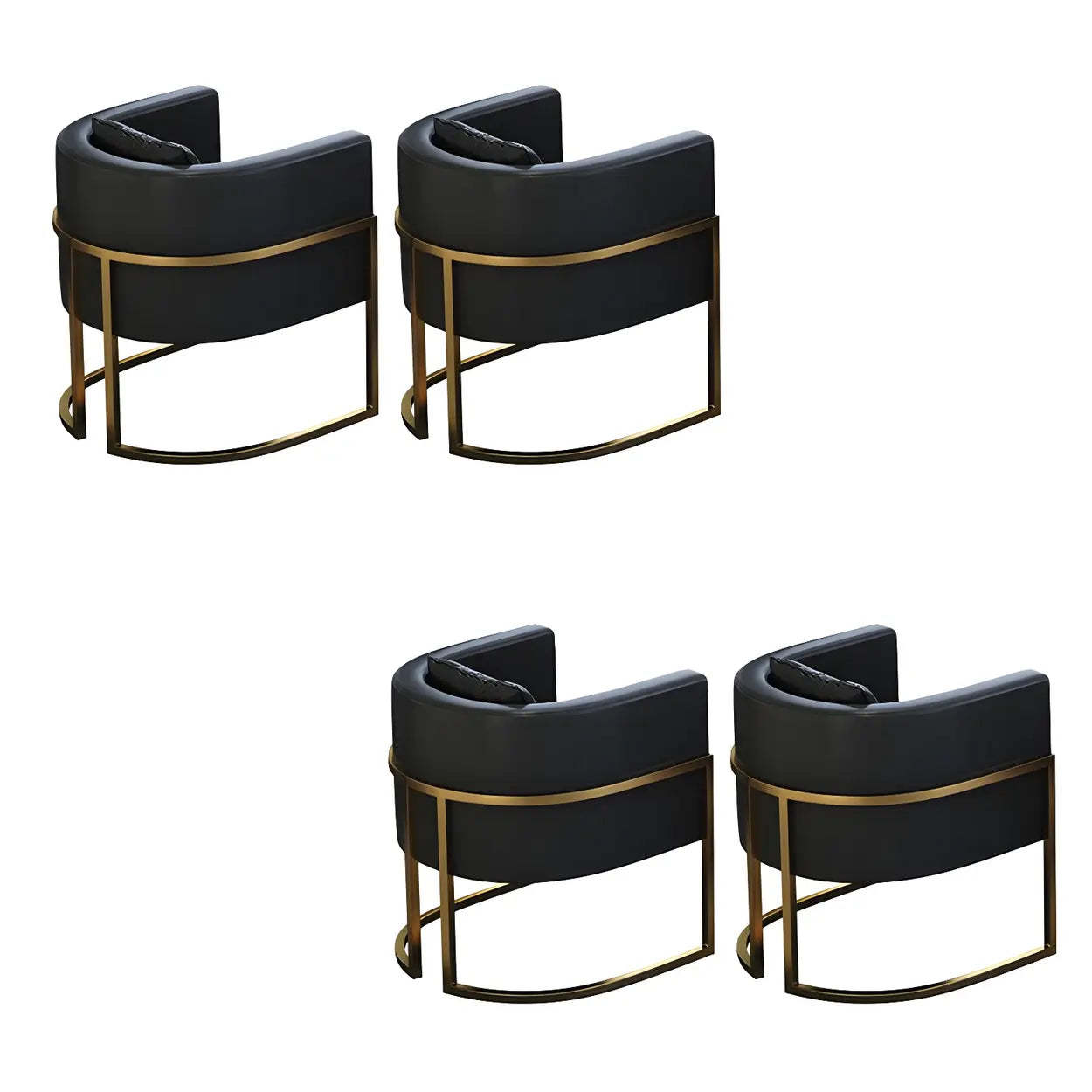 Faux Leather Metal Dining Arm Chair