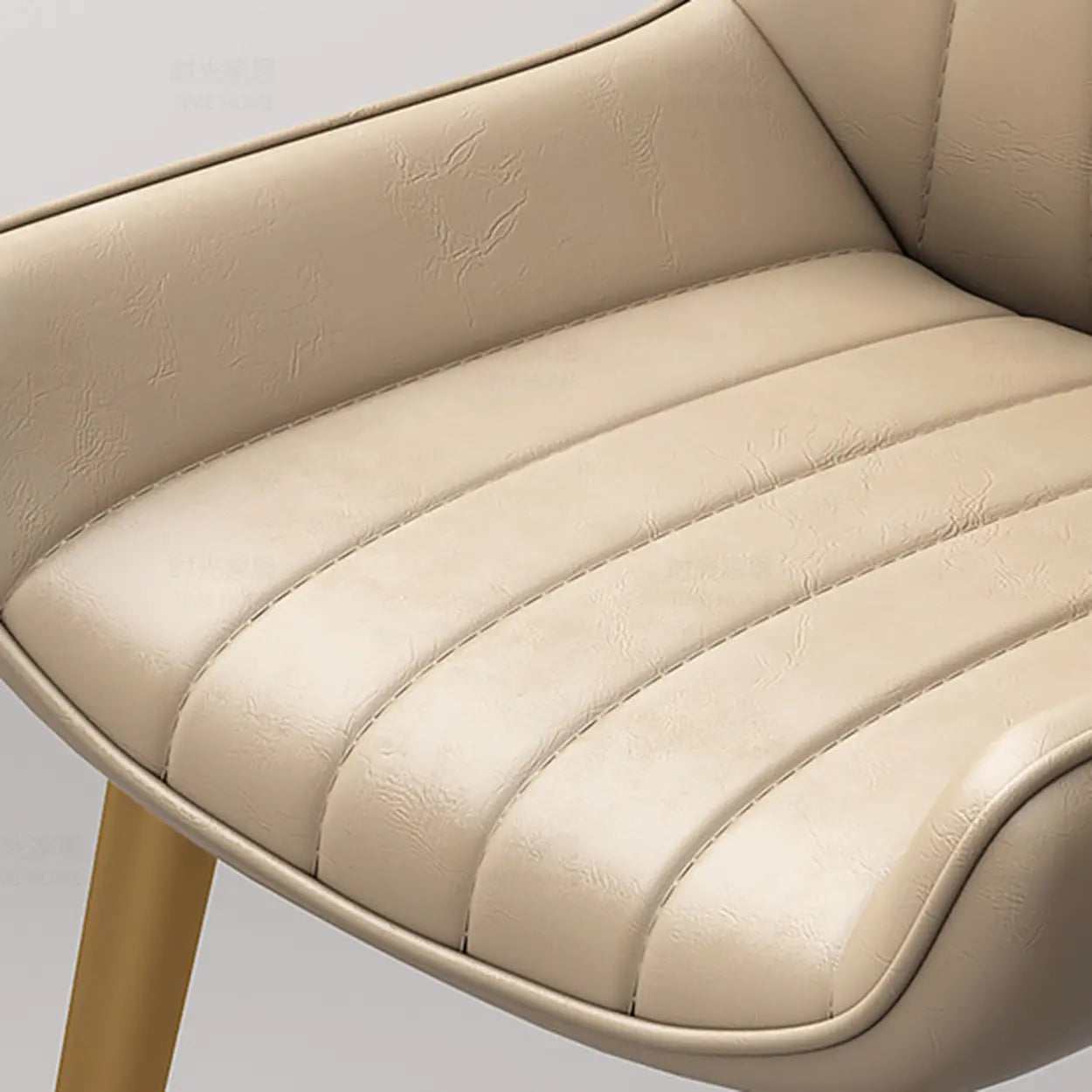 Faux Leather Parsons Dining Chair — Orange / Gold