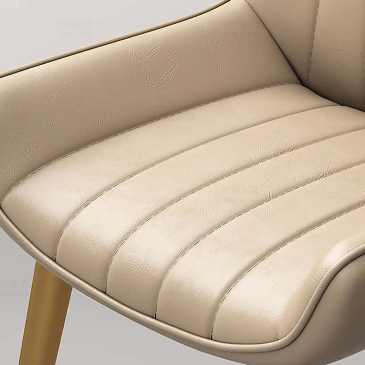 Faux Leather Parsons Dining Chair — Orange / Gold