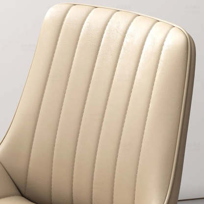 Faux Leather Parsons Dining Chair — Blue / Gold