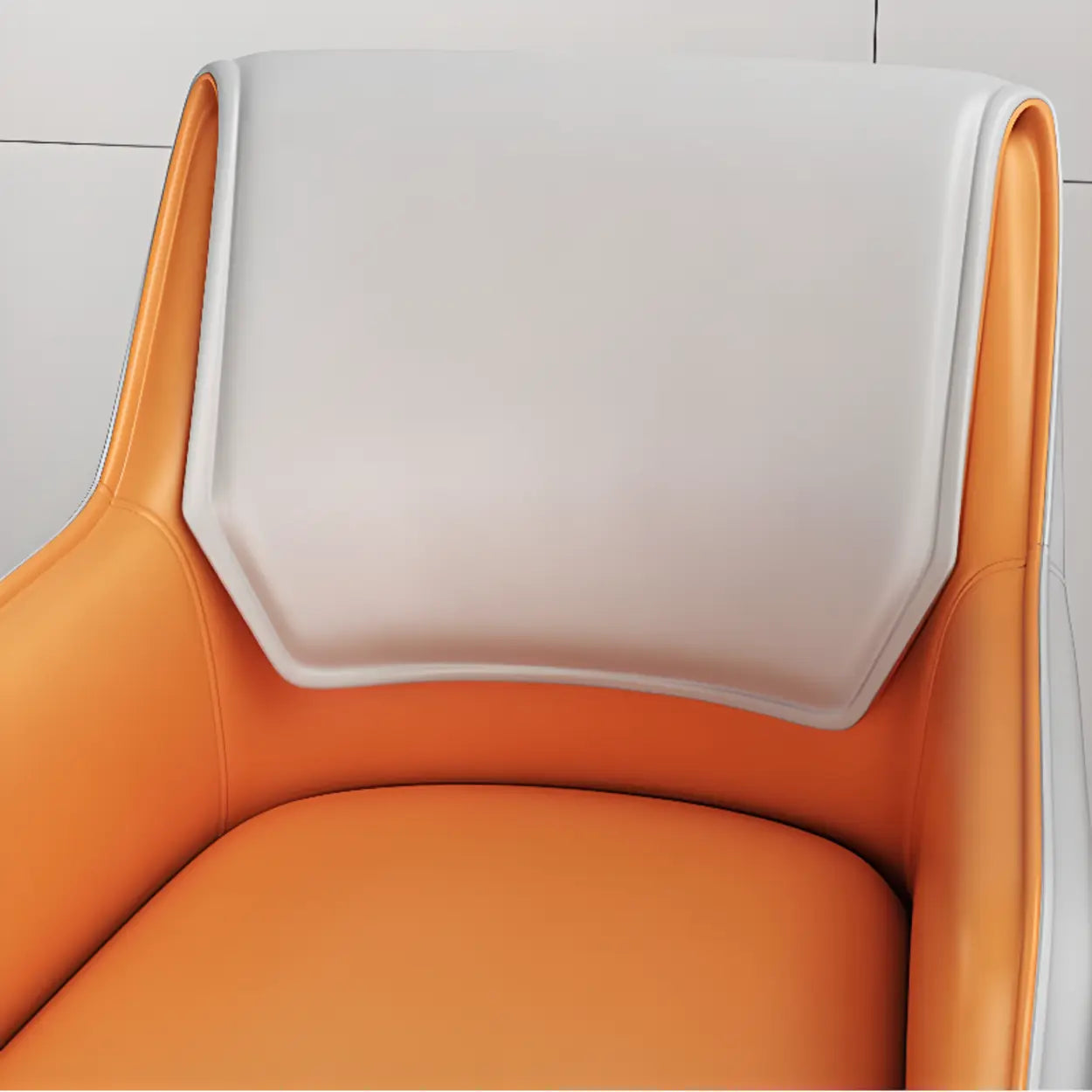 Faux Leather Solid Back Arm Dining Chair