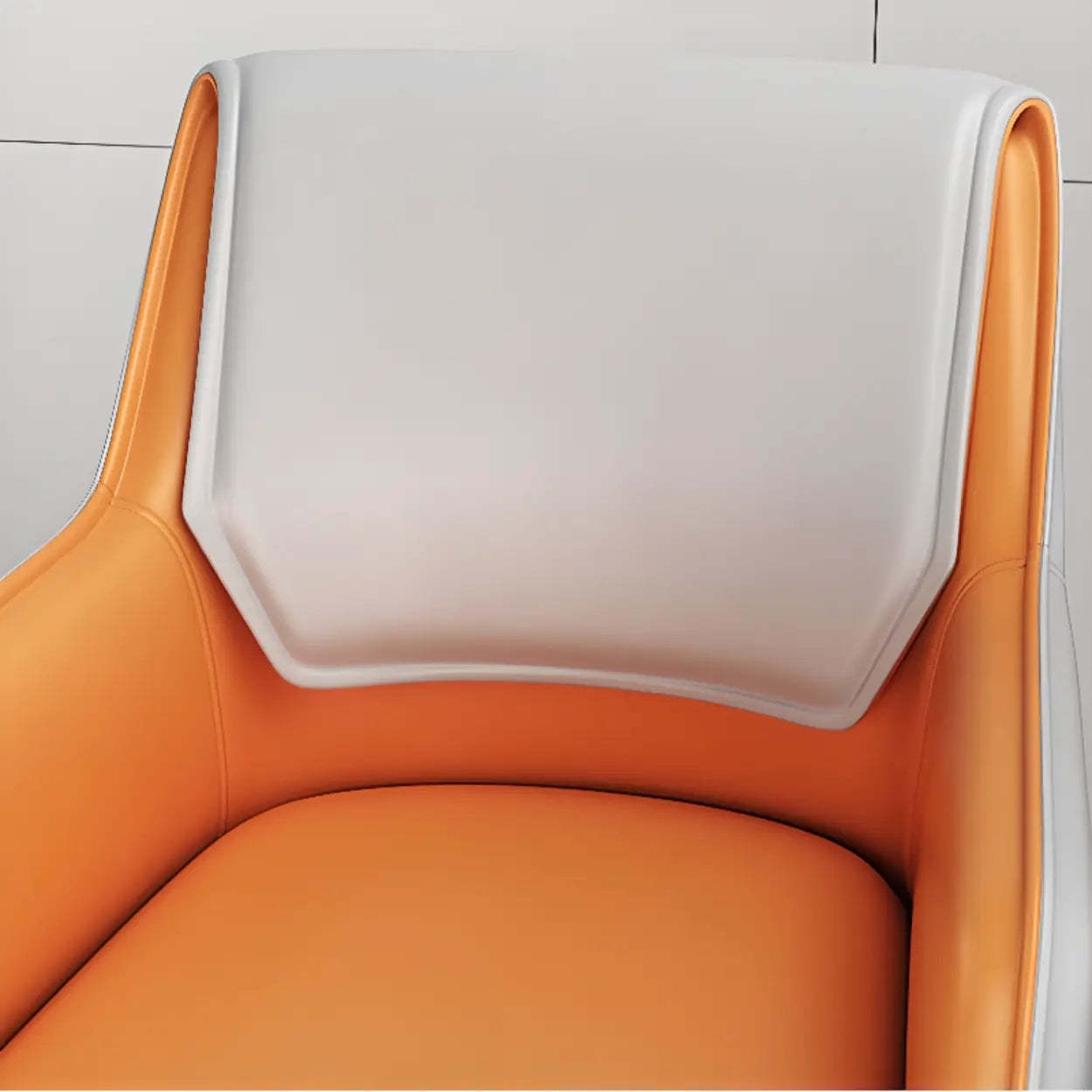 Faux Leather Solid Back Arm Dining Chair