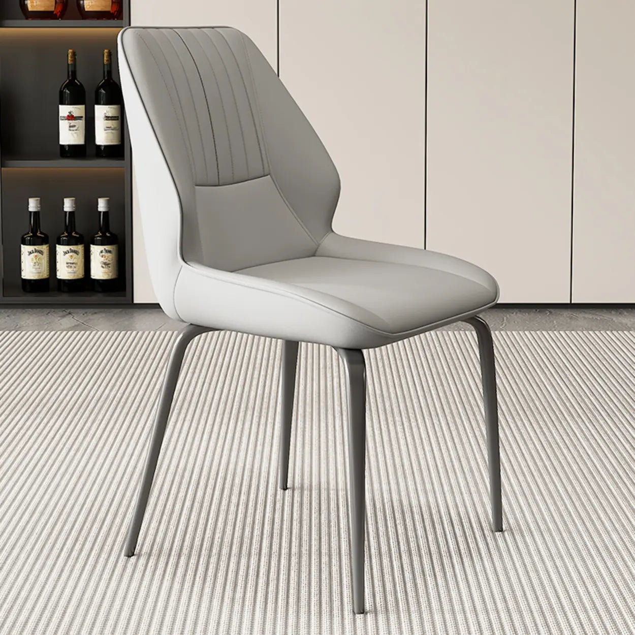 Faux Leather Upholstered Wingback Dining Chair — Orange