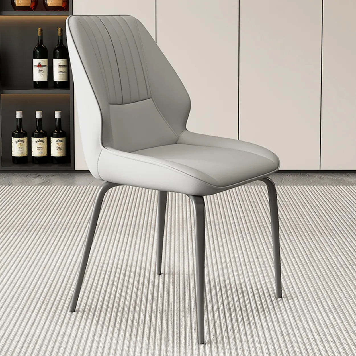 Faux Leather Upholstered Wingback Dining Chair — Orange