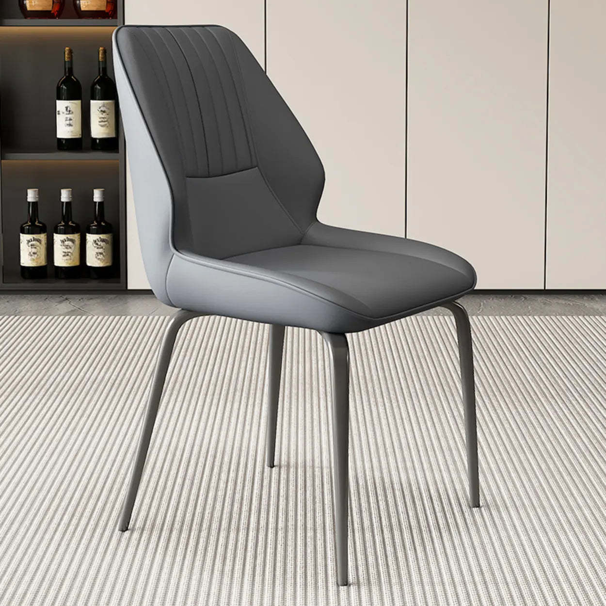 Faux Leather Wingback Armless Dining Chair