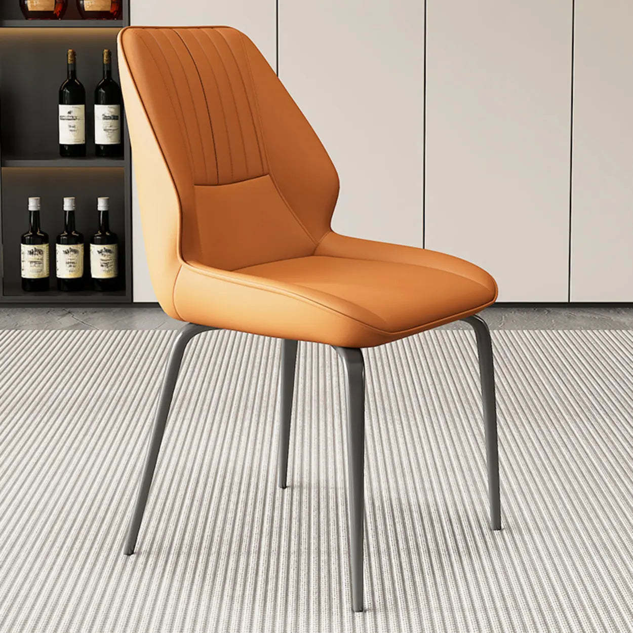 Faux Leather Wingback Armless Dining Chair