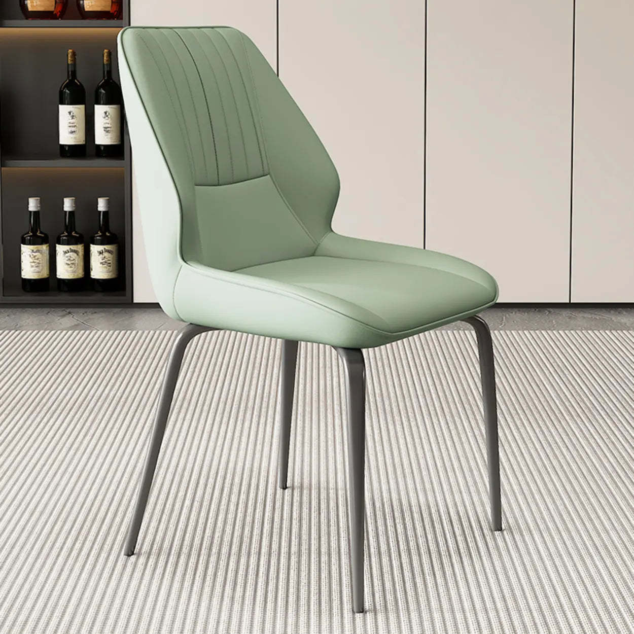 Faux Leather Wingback Armless Dining Chair