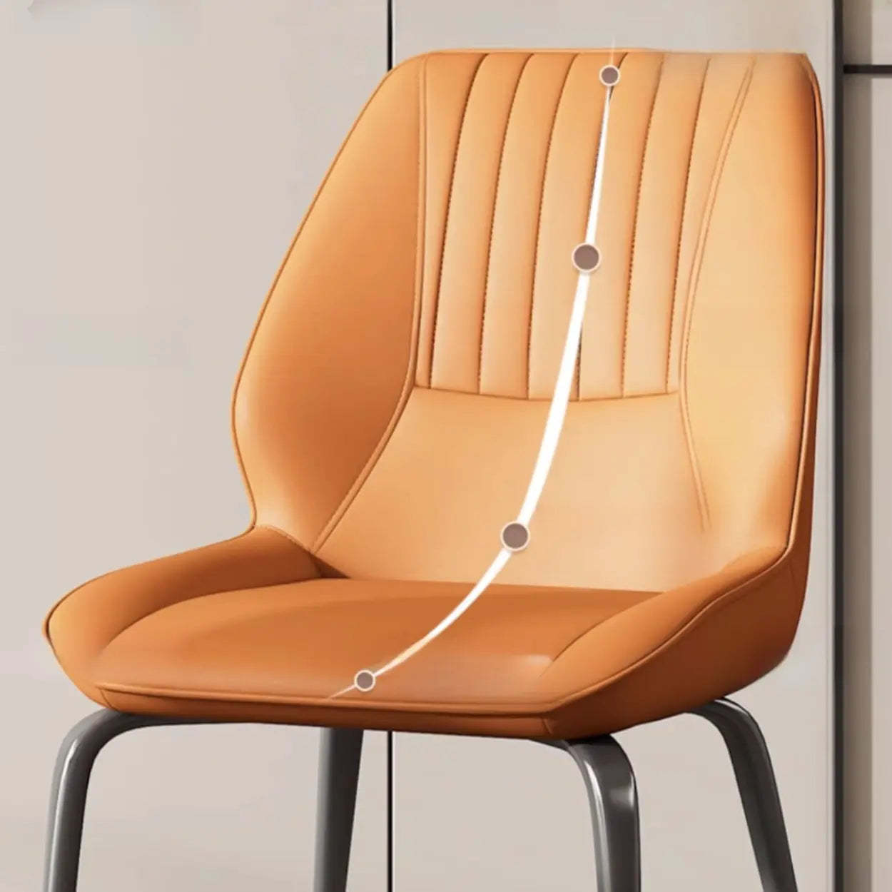 Faux Leather Upholstered Wingback Dining Chair